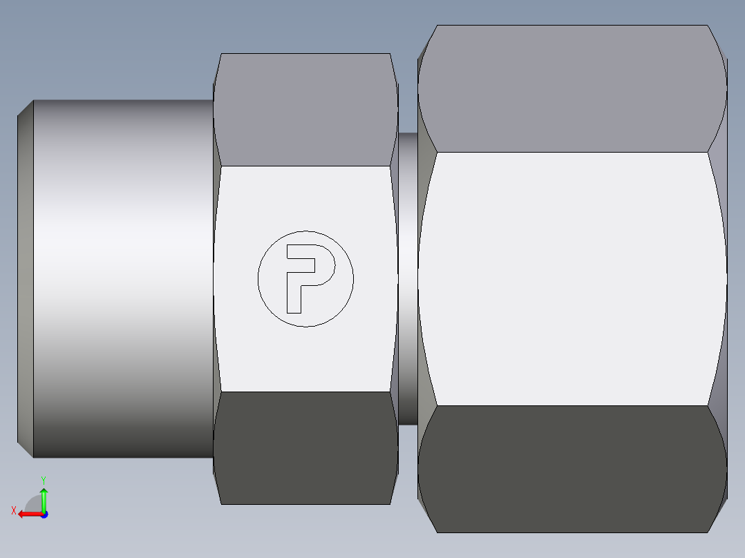 卡套式工业通用硬管接头EO_Distance_piece_adapter_DA15LOMDCF后视图