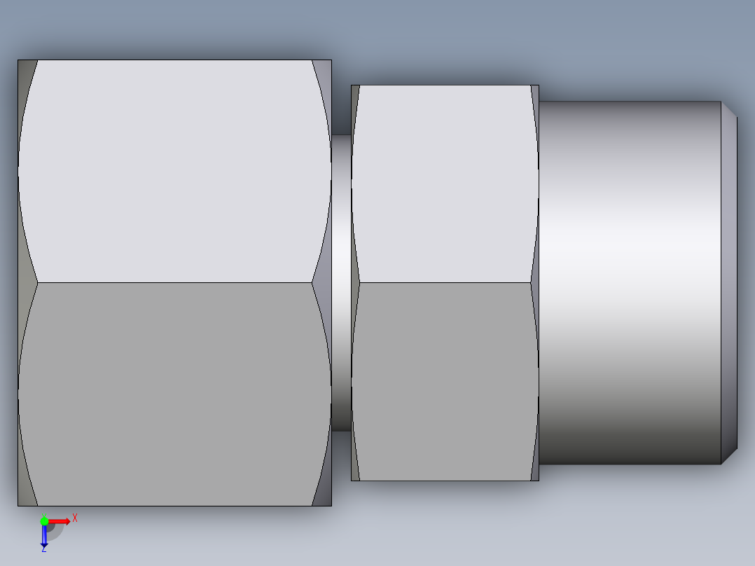 卡套式工业通用硬管接头EO_Distance_piece_adapter_DA15LOMDCF俯视图