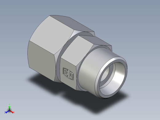 卡套式工业通用硬管接头EO_Distance_piece_adapter_DA15LOMDCF正等轴测缩略图