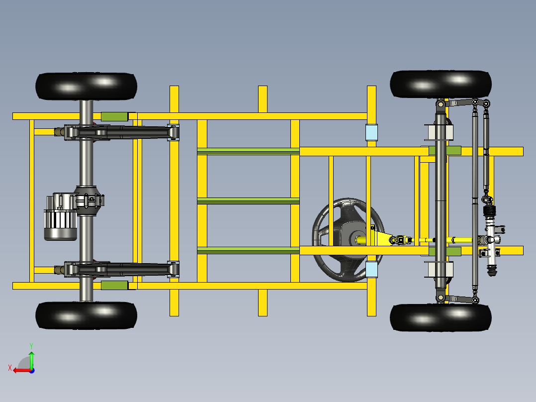 低速四轮车底盘966659==170后视图