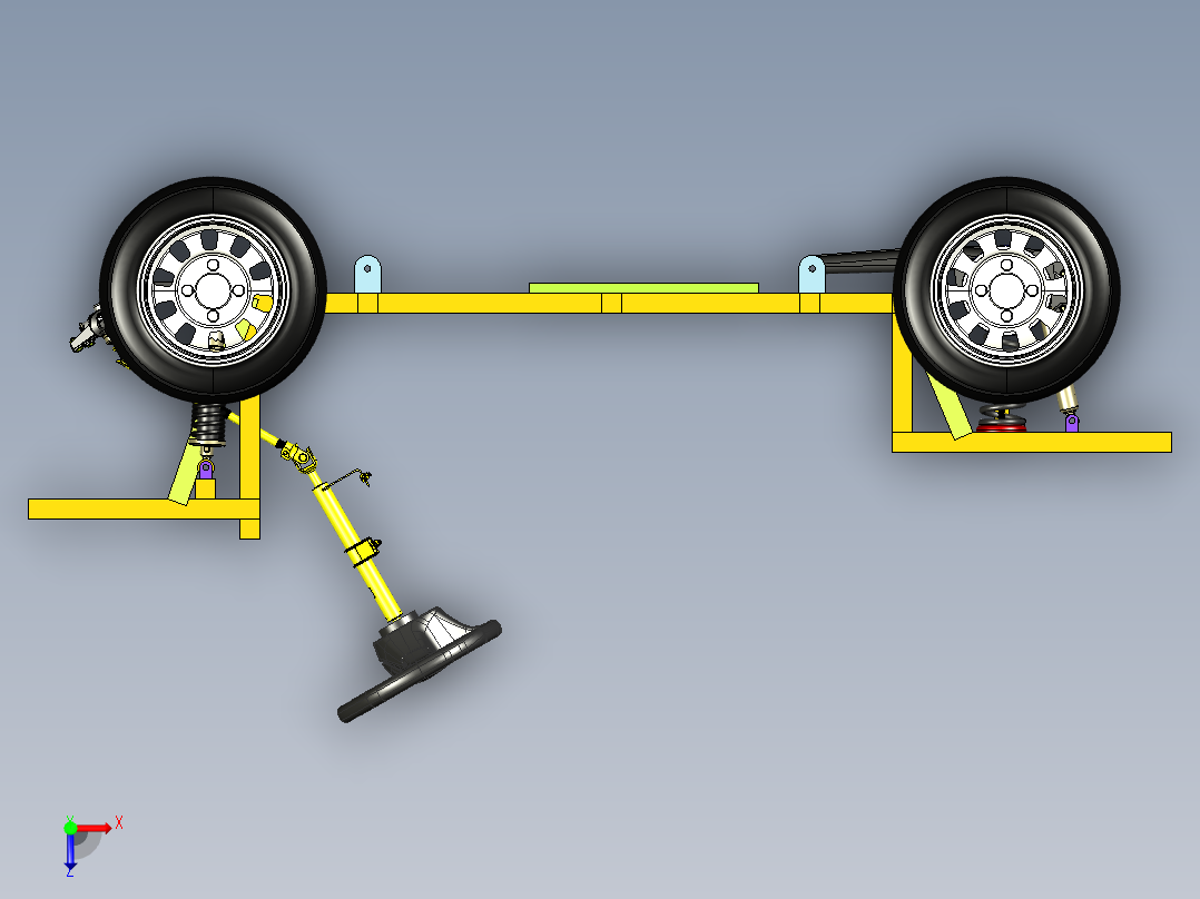 低速四轮车底盘966659==170俯视图