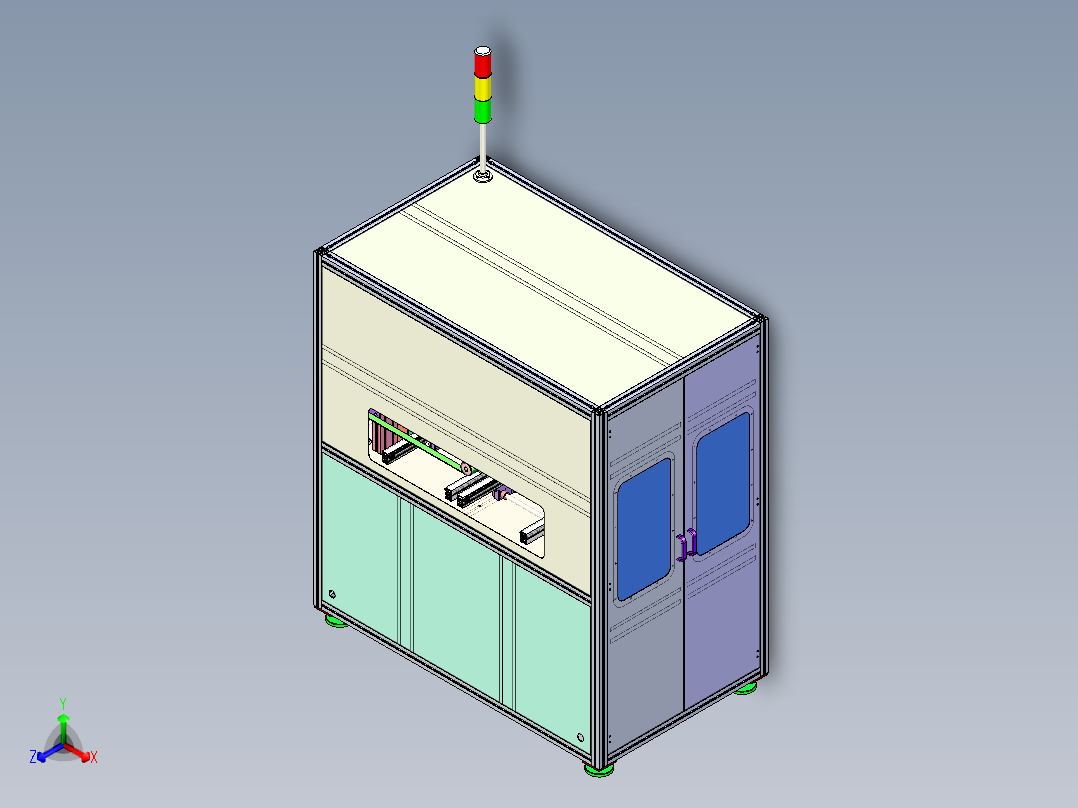 在线式SMT点胶机3D图纸 非标自动化机械三维