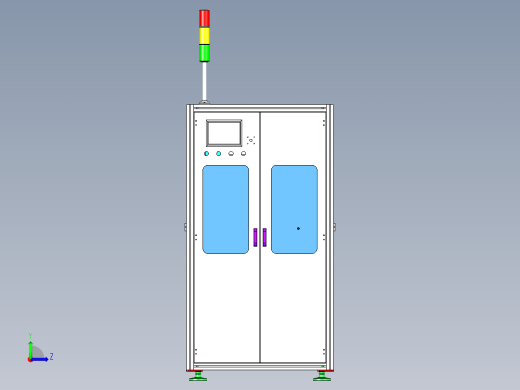 在线式SMT点胶机3D图纸 非标自动化机械三维左视缩略图
