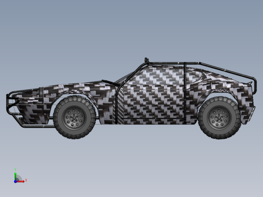 仿250z越野车造型3D模型图纸 Solidworks设计前视缩略图