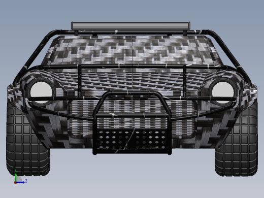 仿250z越野车造型3D模型图纸 Solidworks设计左视缩略图