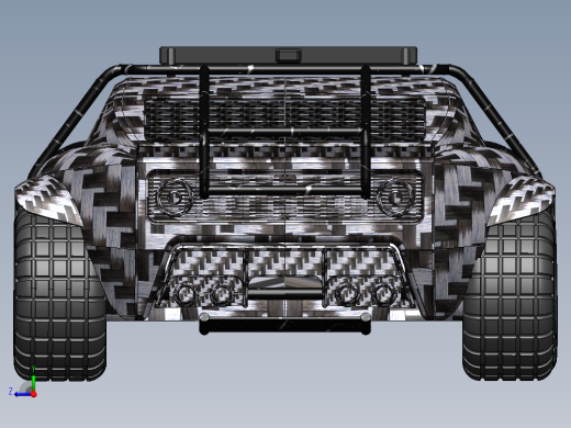 仿250z越野车造型3D模型图纸 Solidworks设计右视缩略图