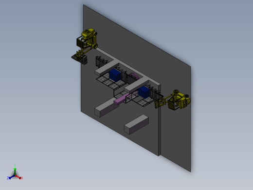 包装箱辊式传送转台正等轴测缩略图