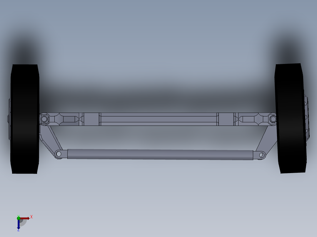基于有限元分析的汽车转向支持桥设计【前驱转向桥】俯视图