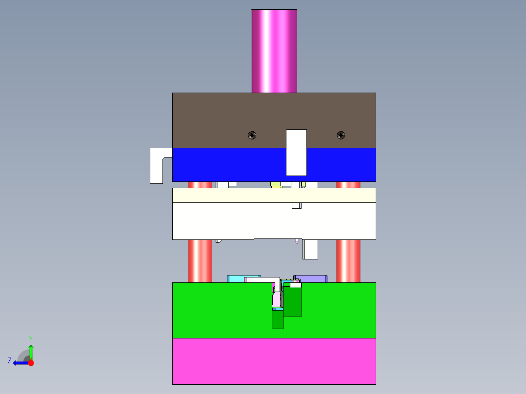 五金端子冲裁模具右视图