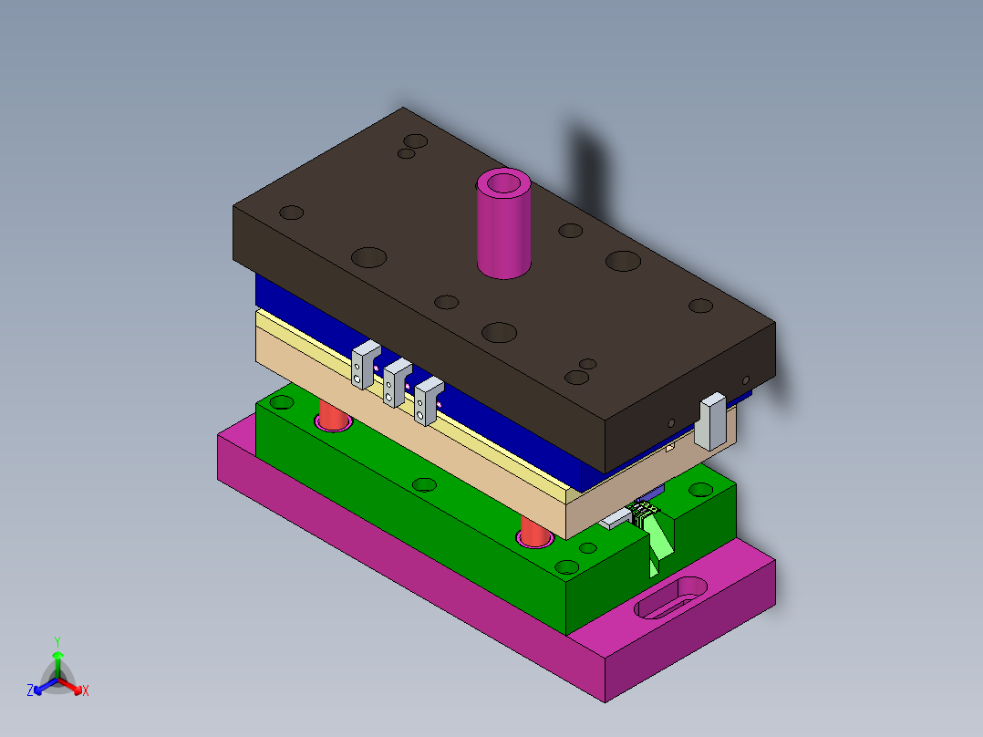 五金端子冲裁模具正等轴测图