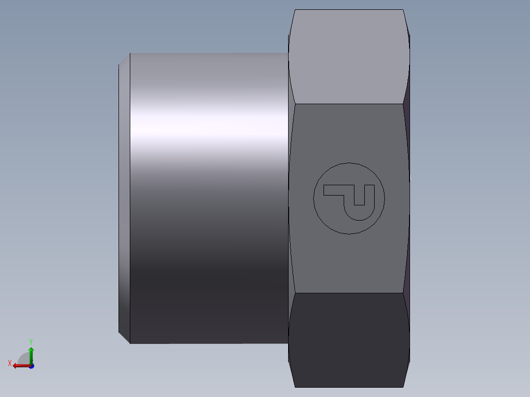 堵头 4C+4D 管端堵、4D-24后视图