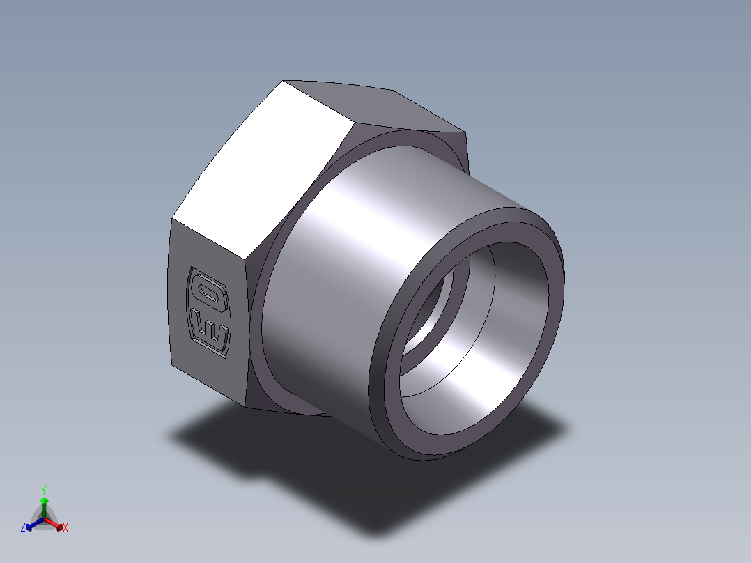 堵头 4C+4D 管端堵、4D-24正等轴测图