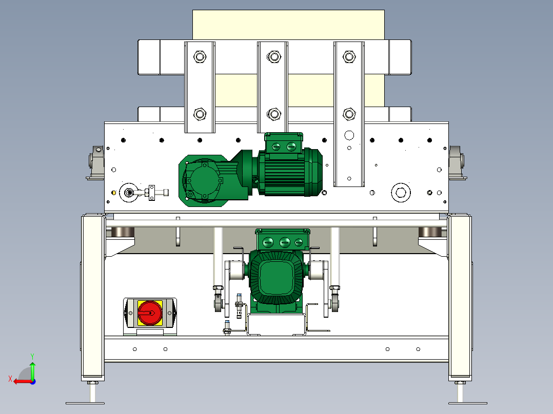 纸箱整形滚筒线后视图