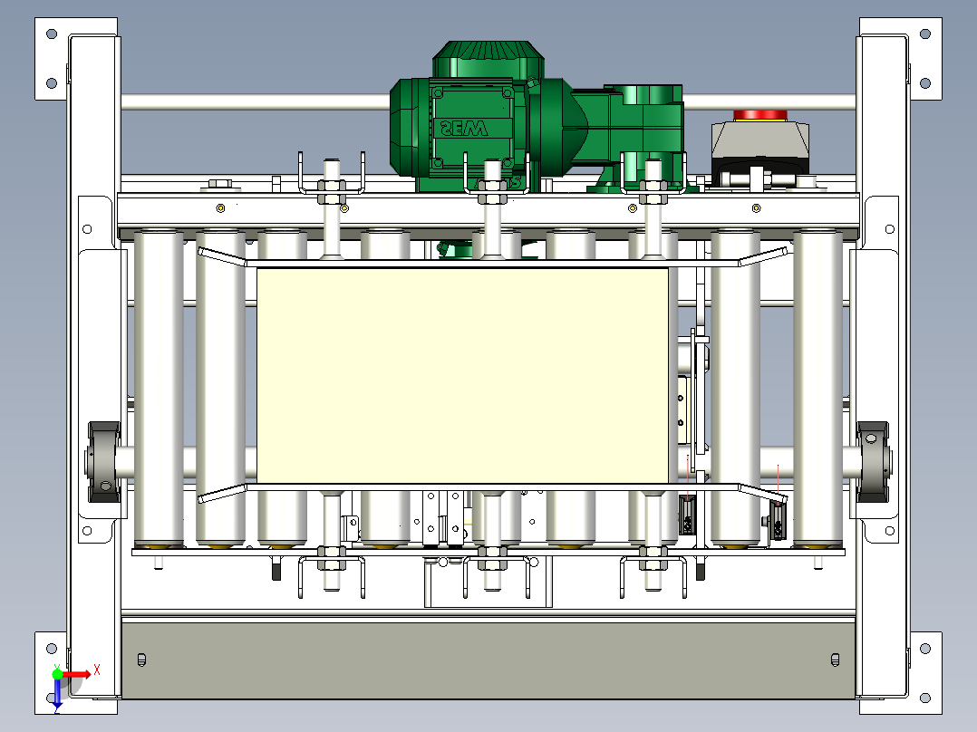 纸箱整形滚筒线俯视图