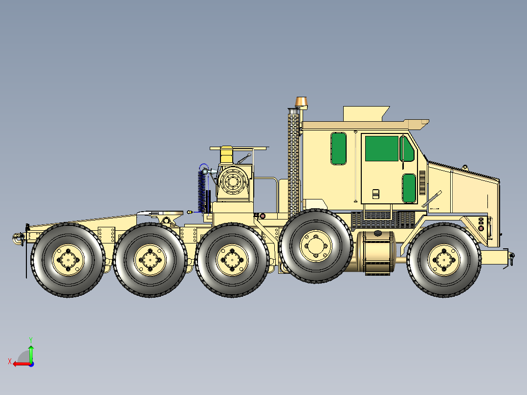 奥什科什M1070军用拖车后视图