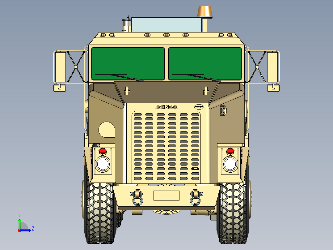 奥什科什M1070军用拖车左视图
