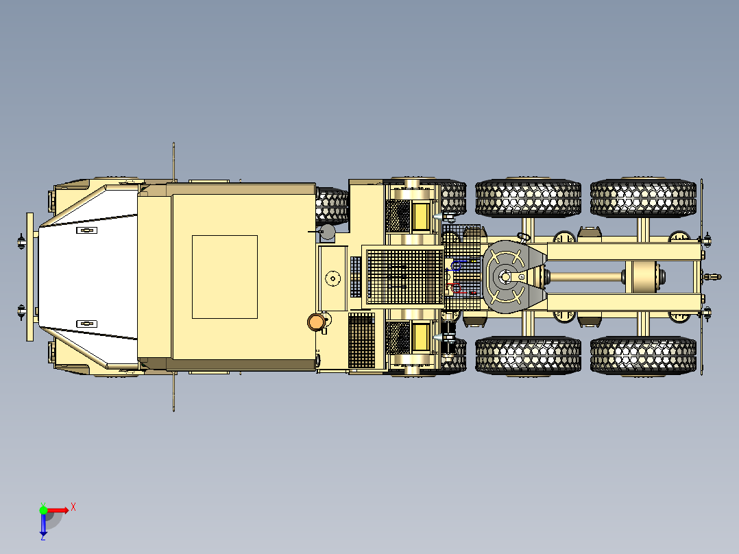 奥什科什M1070军用拖车俯视图