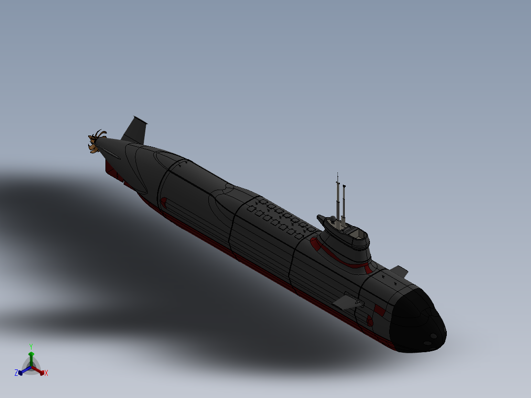 潜水艇(26)正等轴测图