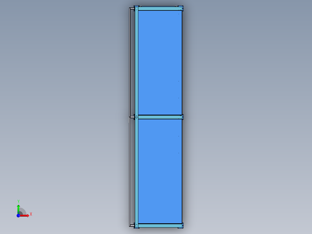 货架、商店仓库货架前视图