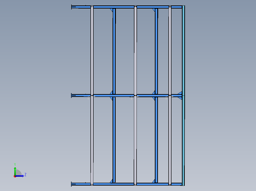 货架、商店仓库货架左视图