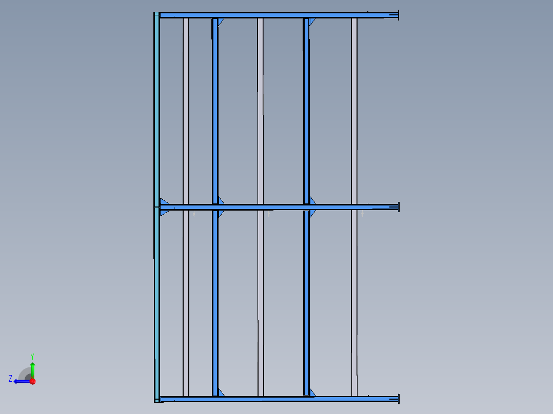 货架、商店仓库货架右视图