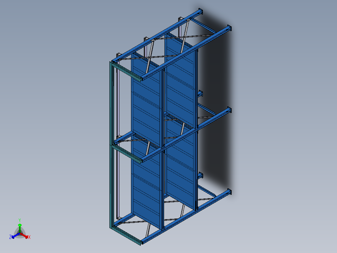 货架、商店仓库货架正等轴测图