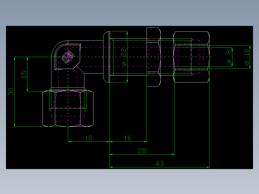 PARKER管接头EO Bulkhead elbow WSV10L71(16)_front