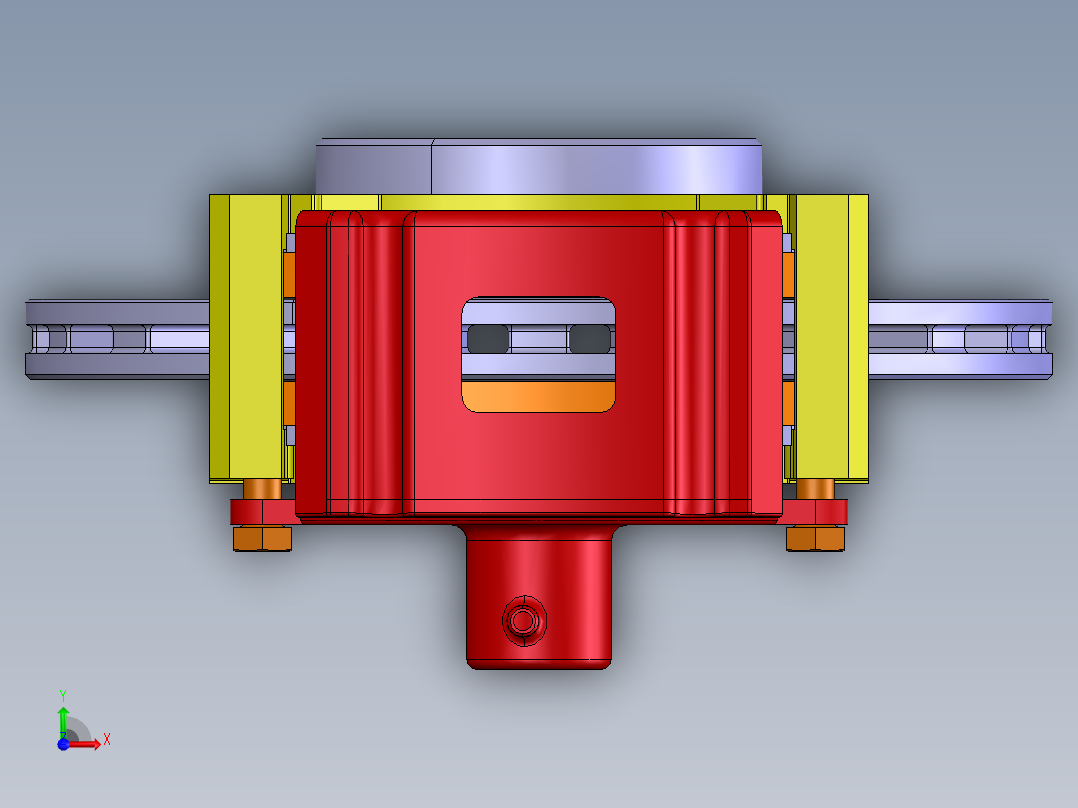 汽车浮钳盘 盘式制动器设计-商务车含三维CATIA模型+CAD图纸+说明前视图