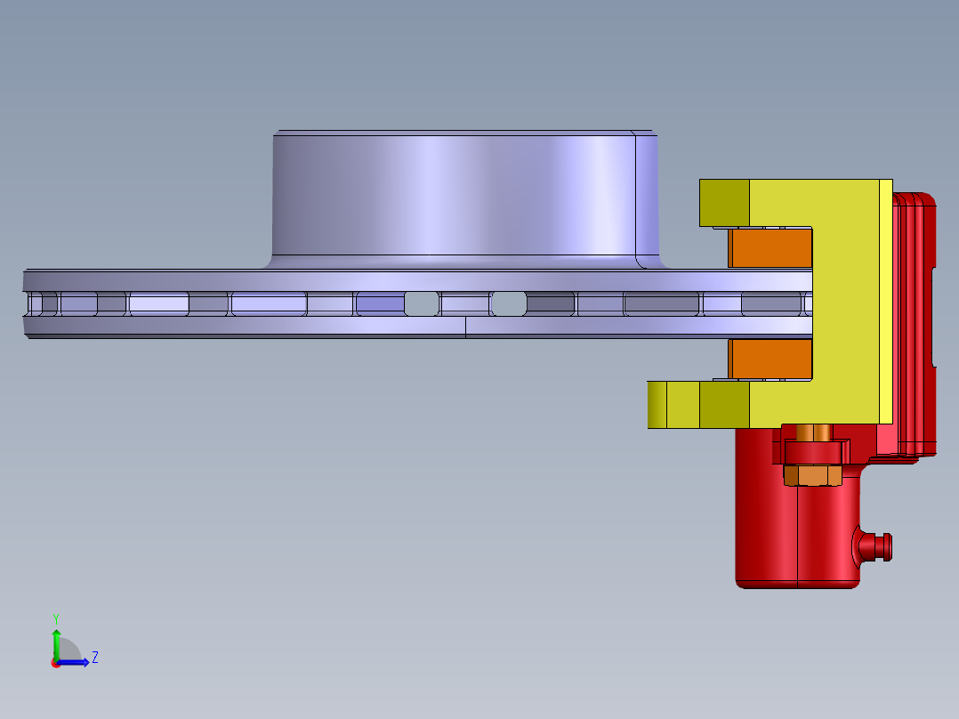 汽车浮钳盘 盘式制动器设计-商务车含三维CATIA模型+CAD图纸+说明左视图