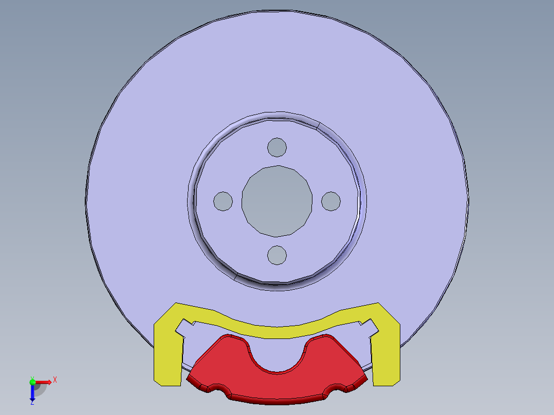 汽车浮钳盘 盘式制动器设计-商务车含三维CATIA模型+CAD图纸+说明俯视图