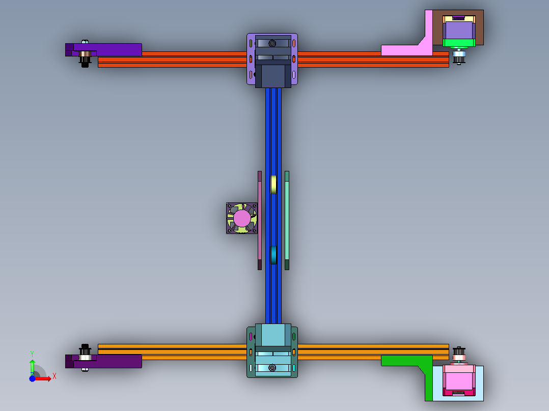激光设备用多功能工作平台前视图