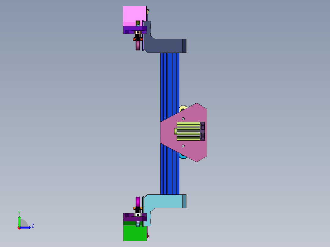 激光设备用多功能工作平台左视图