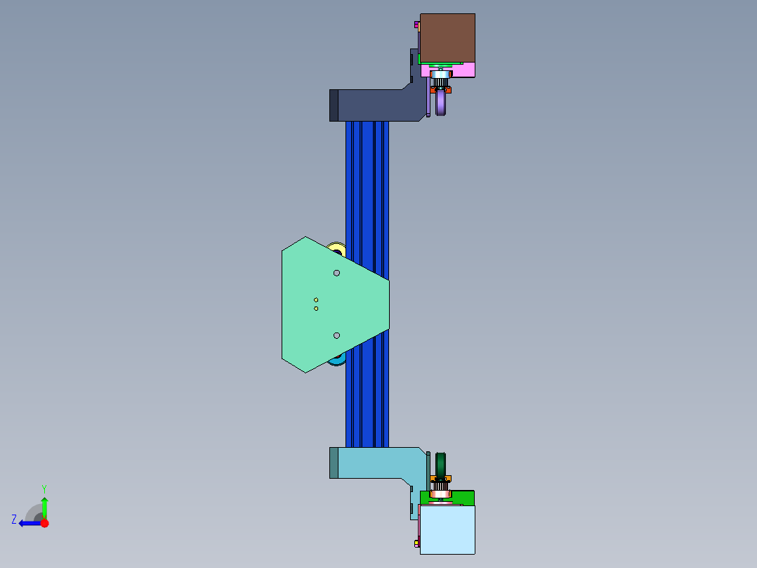 激光设备用多功能工作平台右视图