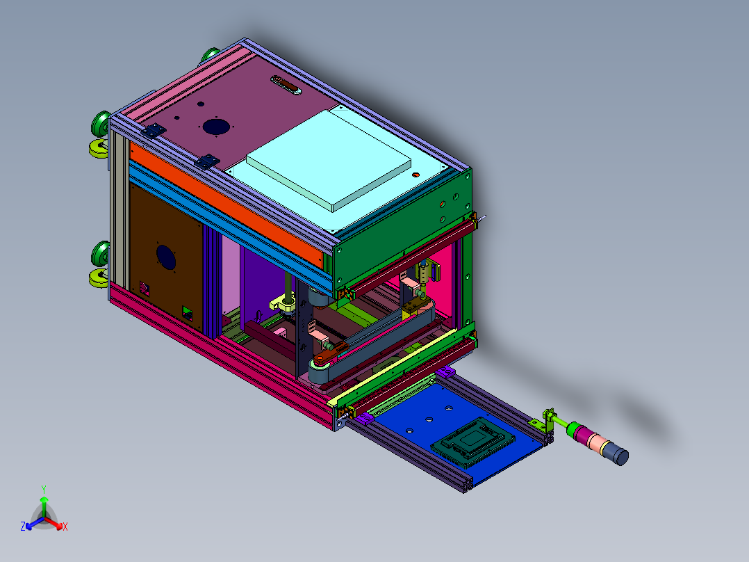 器具自动输送升降平台正等轴测图