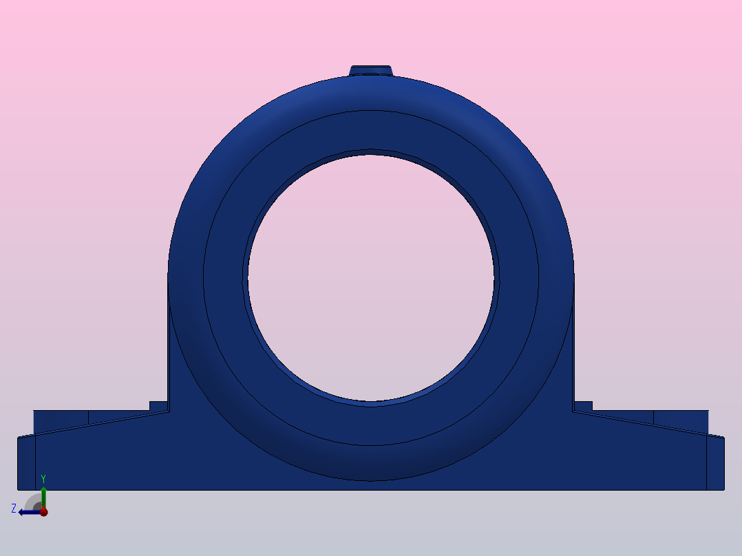 整体有衬正滑动轴承_HZ140前视图