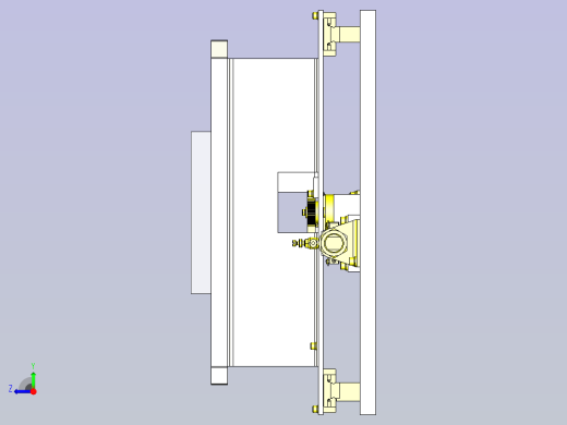 一款3位置切换导向机构3D图模型右视缩略图