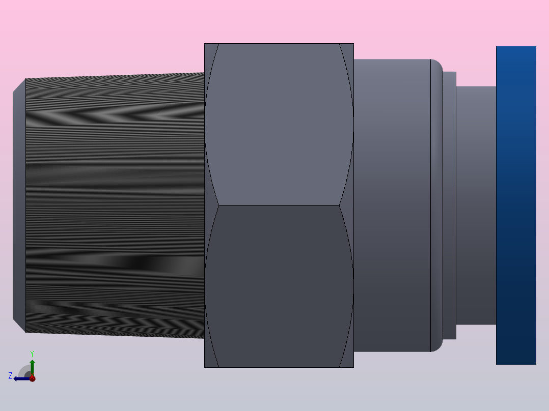 IPC-N 螺纹直通-NPT螺纹_IPC1∕4-NO1右视图