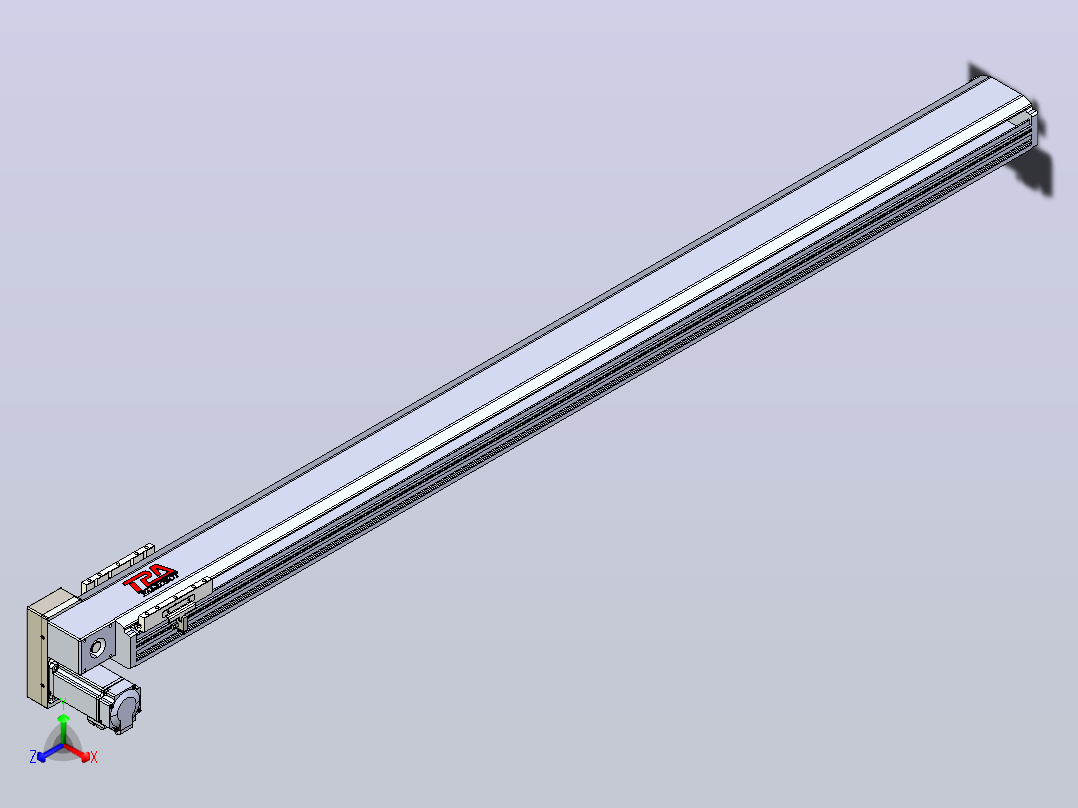皮带直线轴半封闭可选导轨TPA-HNB-120D-110-L1500-LP-C-P40-N3主视图