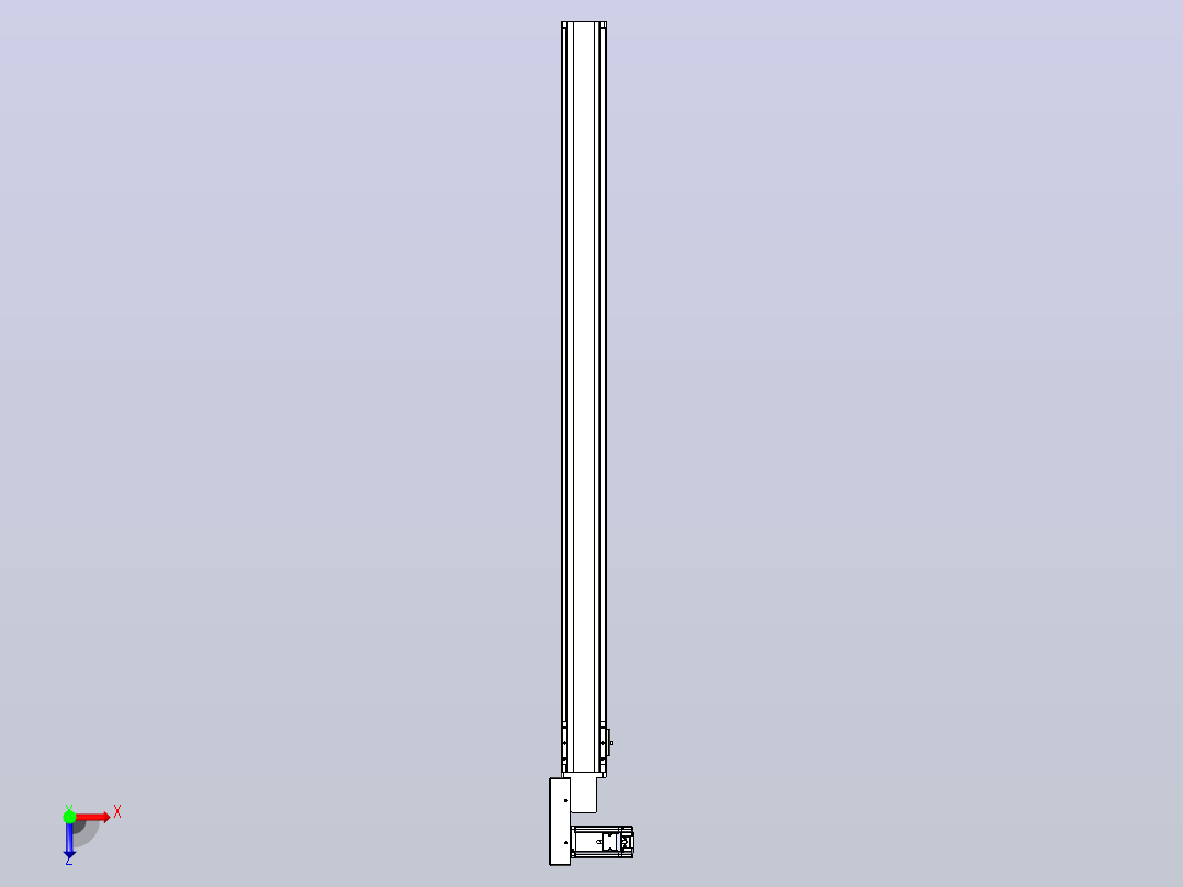 皮带直线轴半封闭可选导轨TPA-HNB-85S-90-L1250-ML-C-P20-N3俯视图