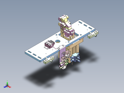 倍速链阻挡气缸正等轴测缩略图