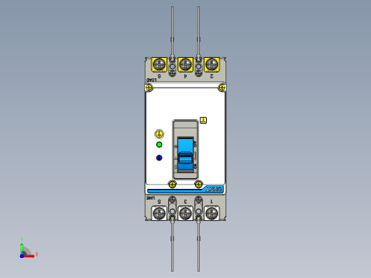 NXMLE-125S 3P剩余电流动作断路器三维模型202209前视缩略图