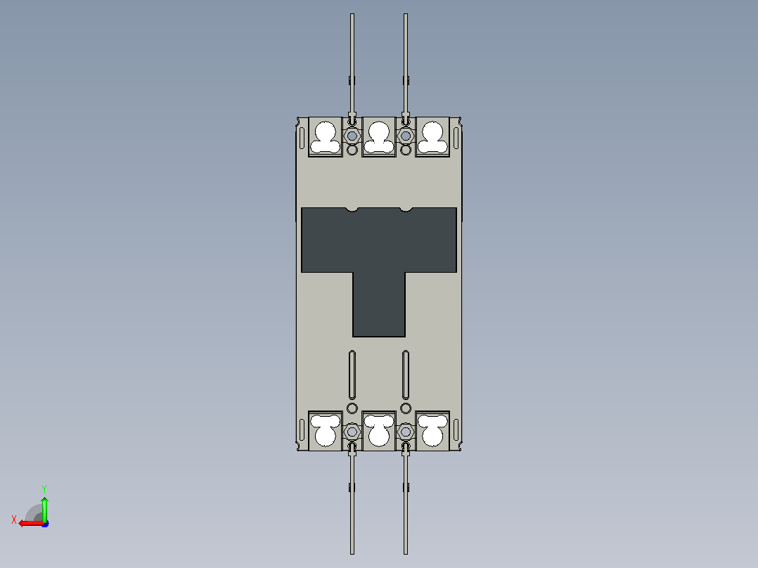 NXMLE-125S 3P剩余电流动作断路器三维模型202209后视图