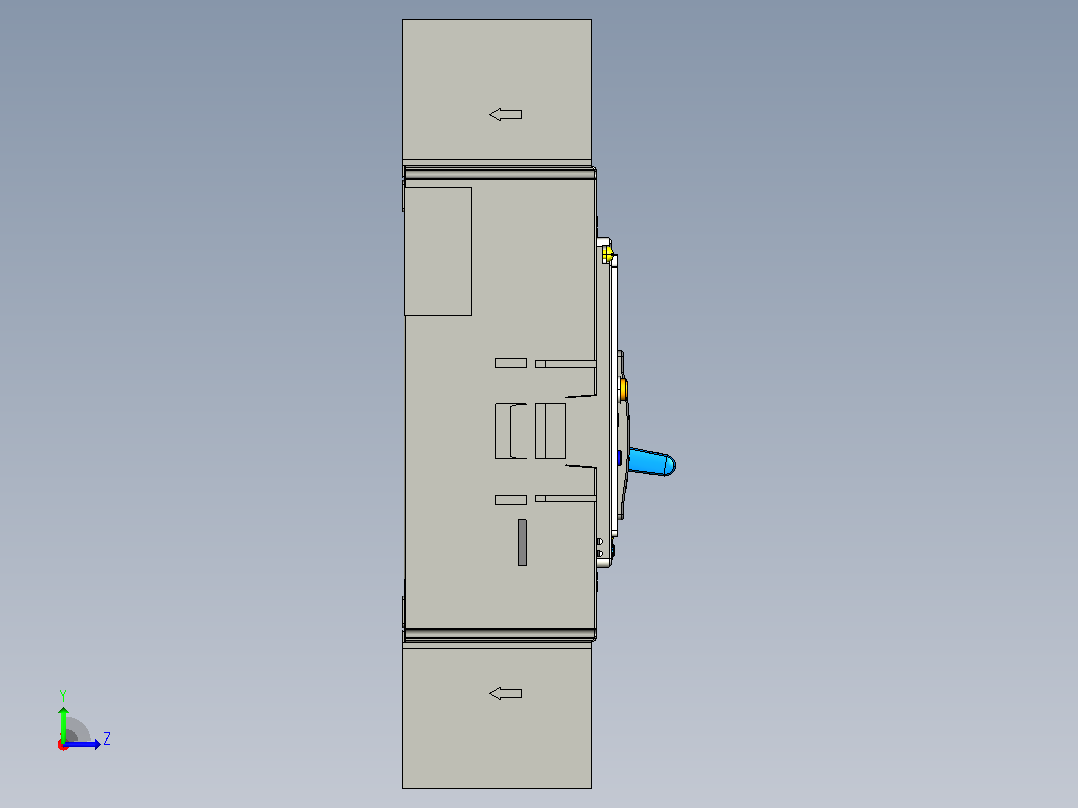 NXMLE-125S 3P剩余电流动作断路器三维模型202209左视图