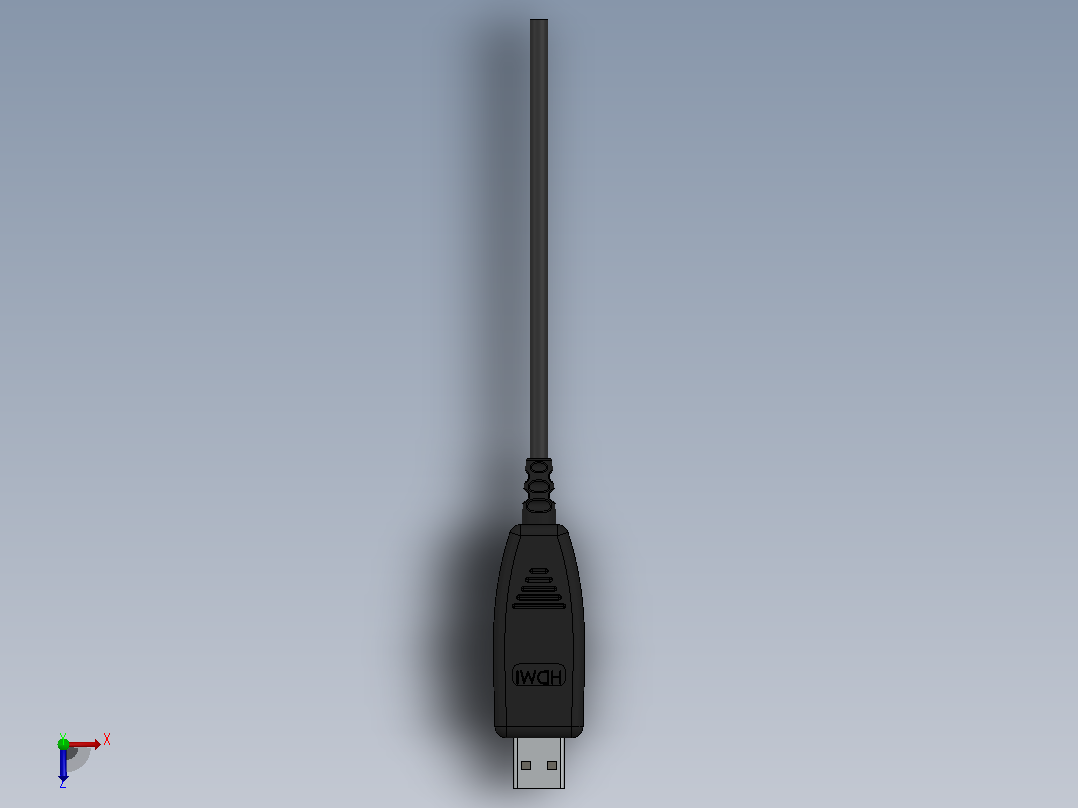 连接器 D 型电缆公头俯视图