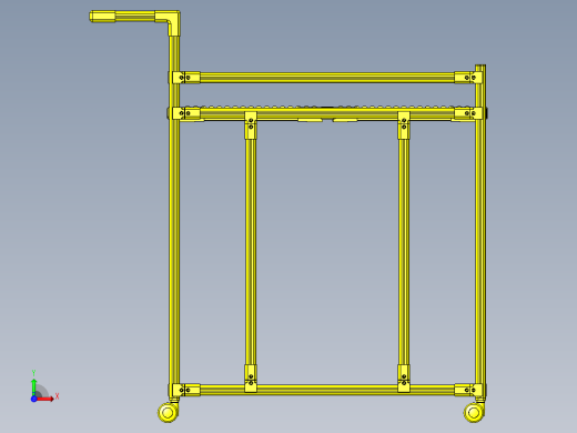 带滚轮传送带的台车前视缩略图