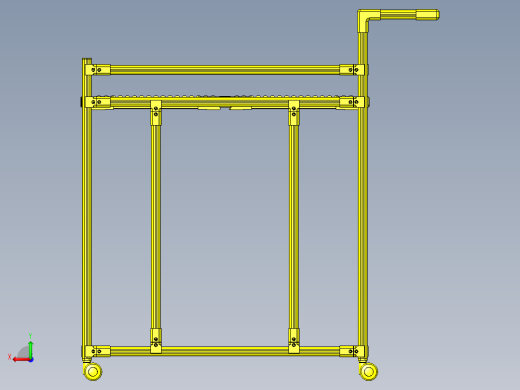 带滚轮传送带的台车后视缩略图