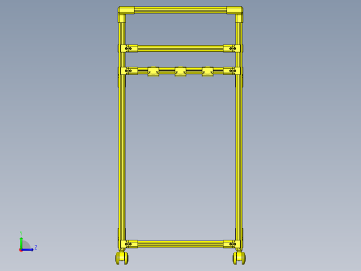 带滚轮传送带的台车左视缩略图