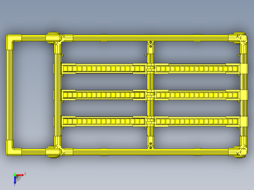 带滚轮传送带的台车俯视缩略图