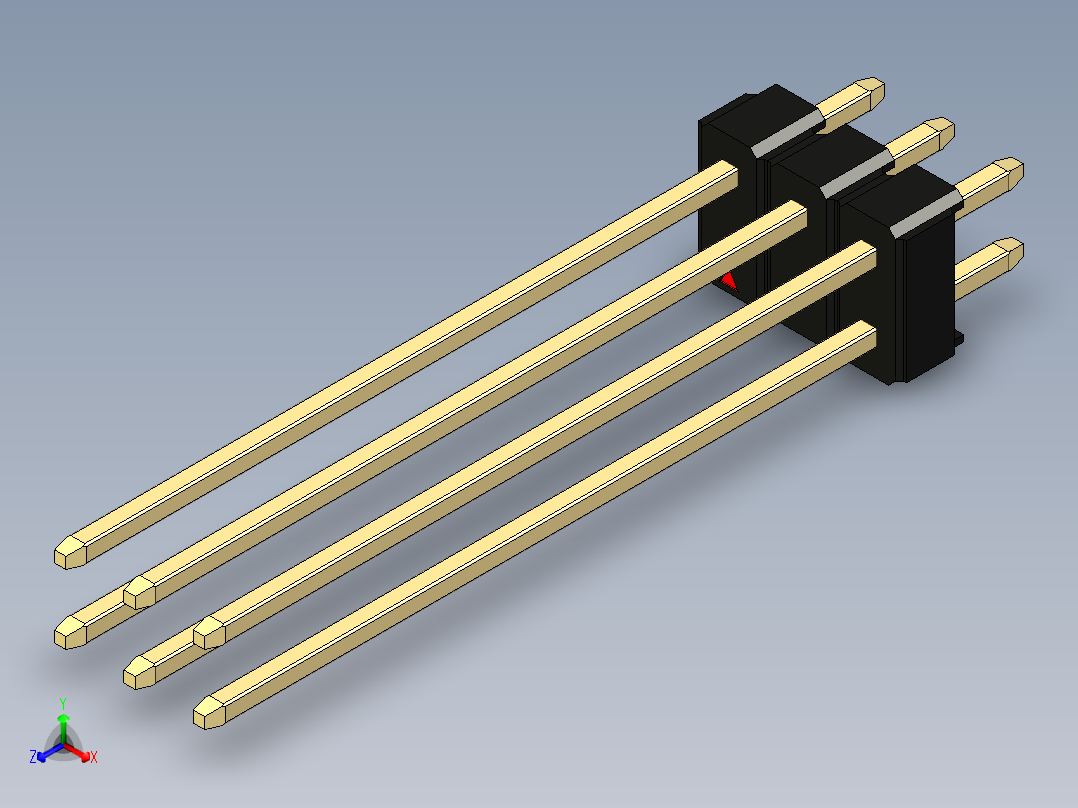 彩色公头100mil（2.54mm）系列-DS1021_black_2x03p_100mil_Type43_rev1.0主视图