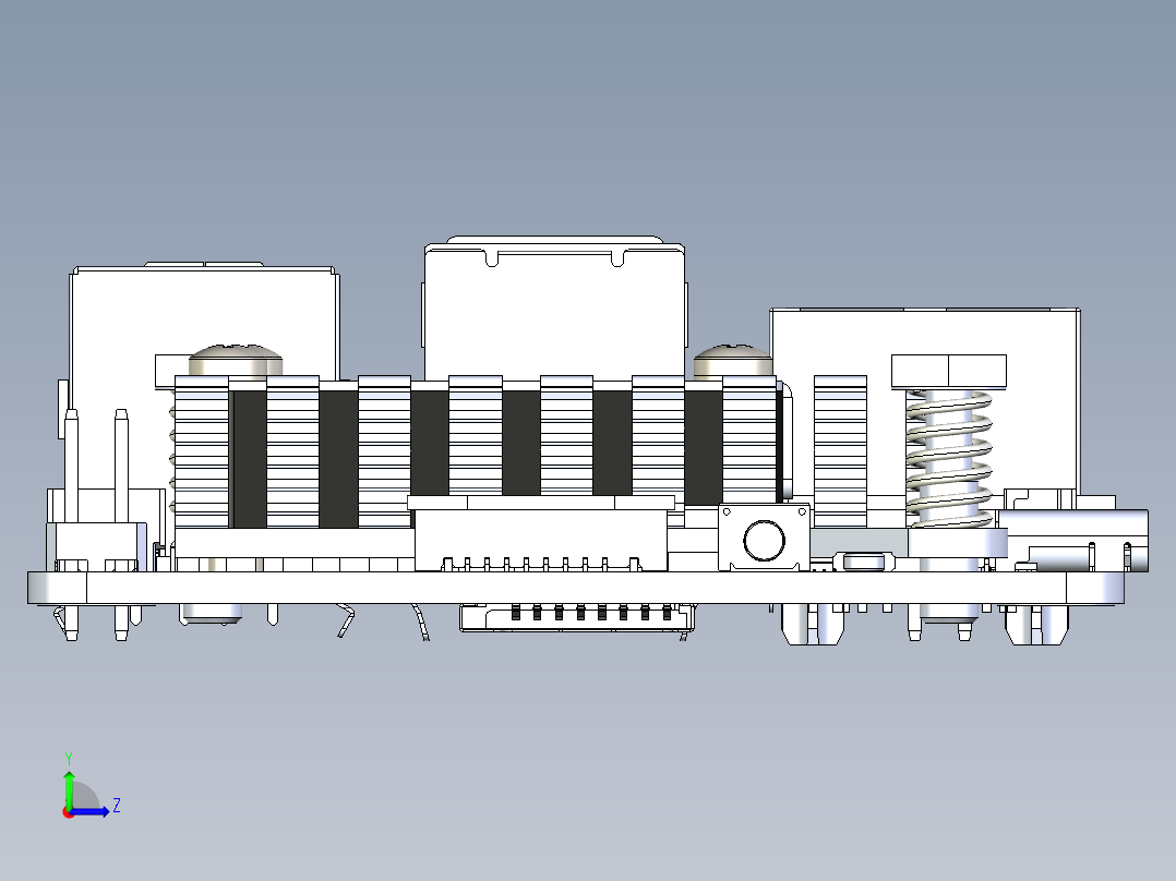 Raspberry Pi5 带主动散热风扇的套装左视图